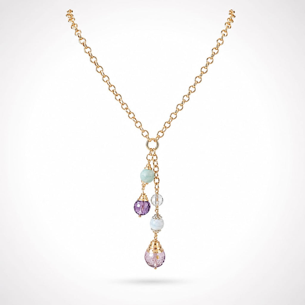 925 Sterling Silver Beaded Y-Drop Necklace