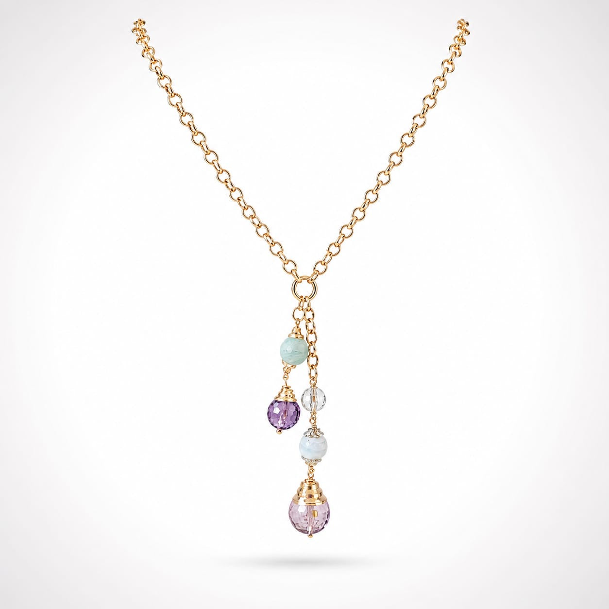 925 Sterling Silver Beaded Y-Drop Necklace