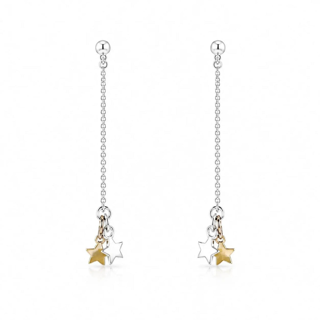 925 silver star charm dangle earrings