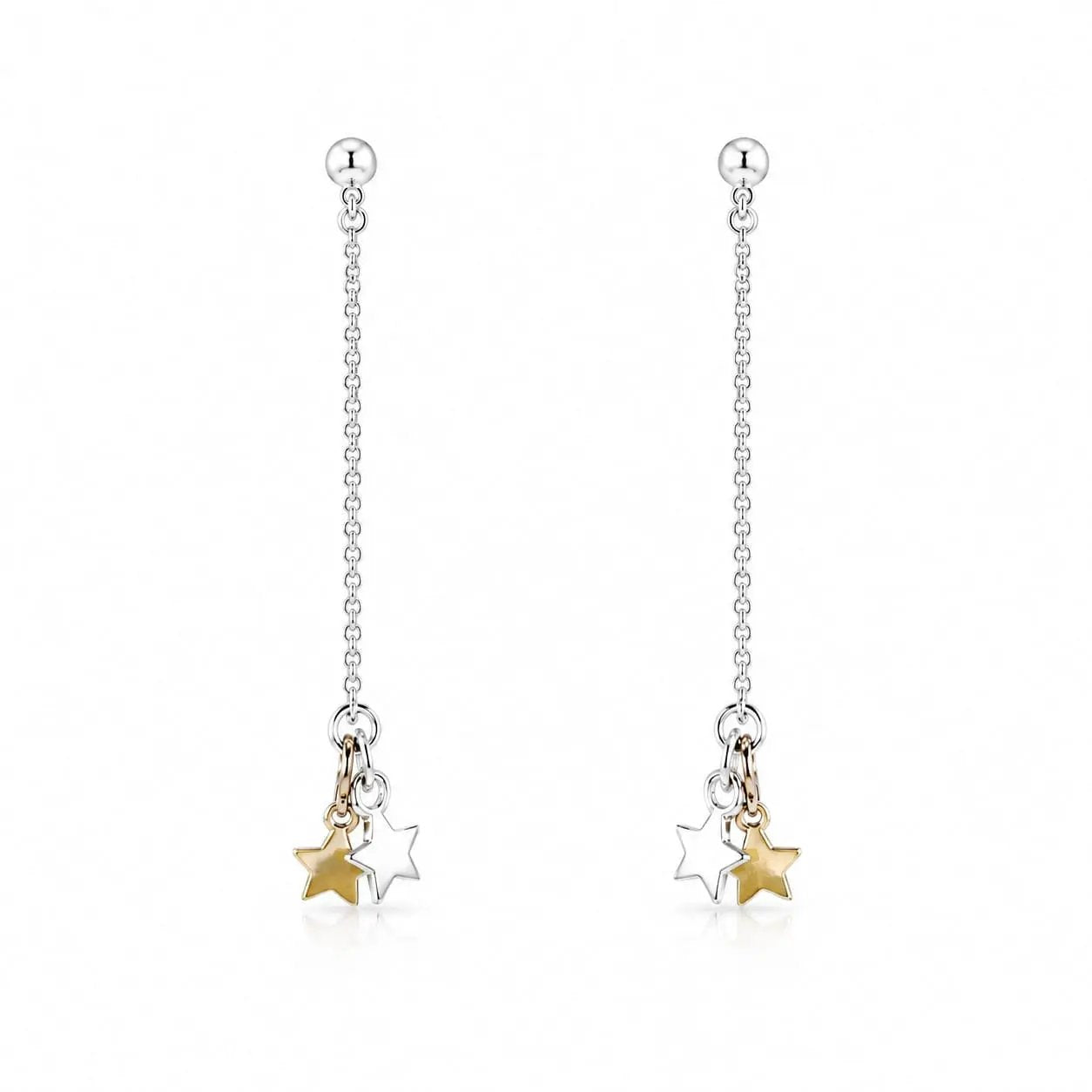 925 silver star charm dangle earrings