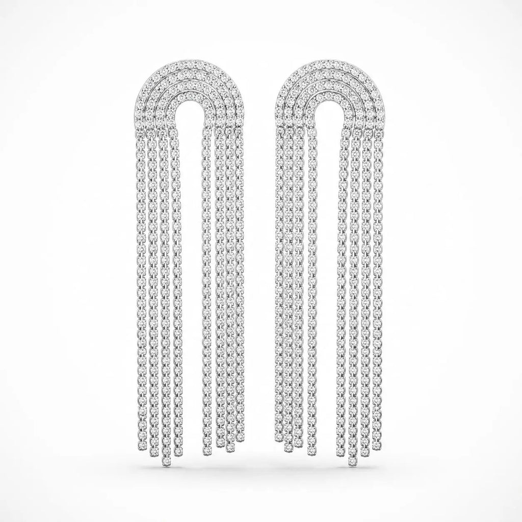 925 sterling silver fringe dangle earrings