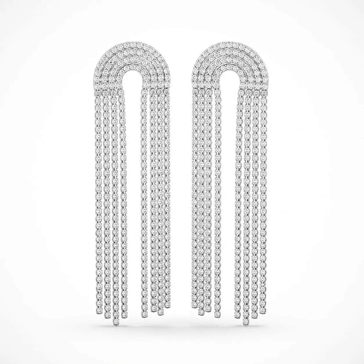 925 sterling silver fringe dangle earrings