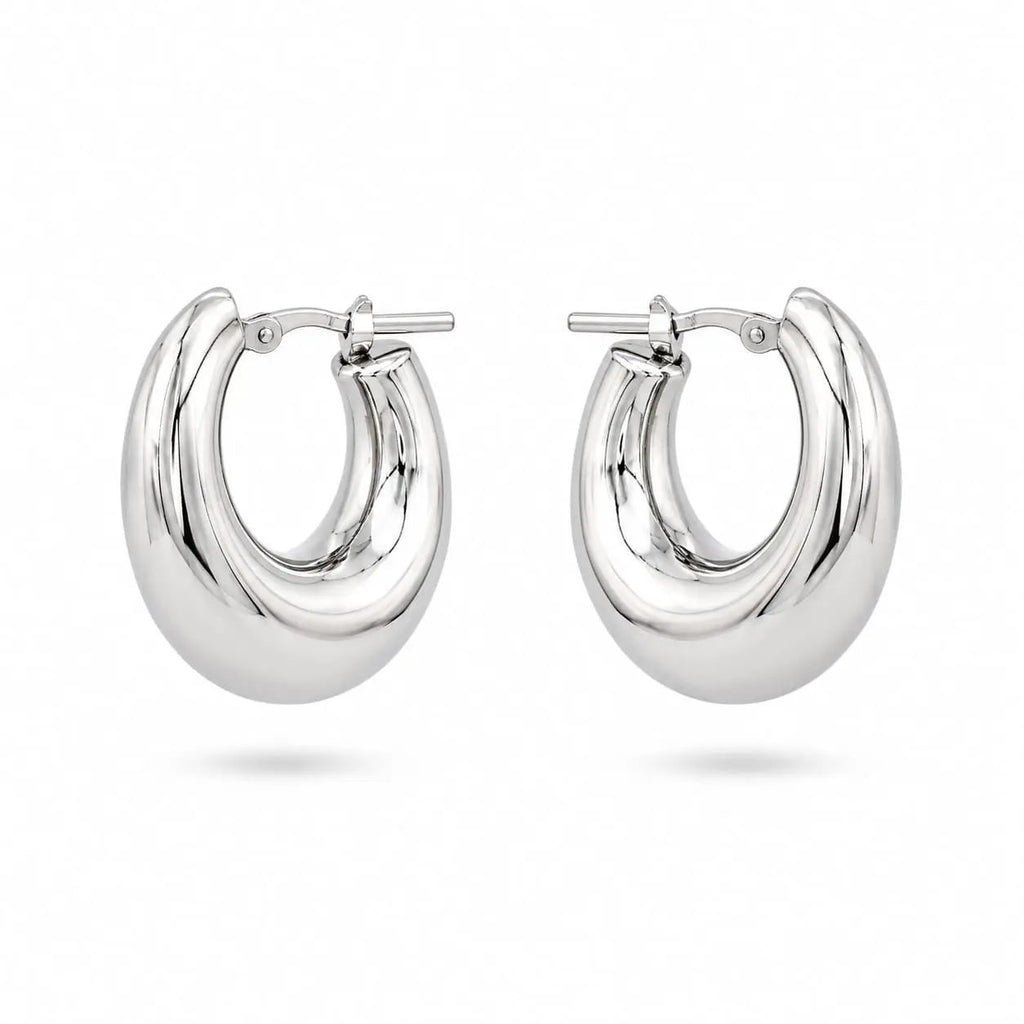 Samvelli 925 sterling silver chunky hoop earrings pair