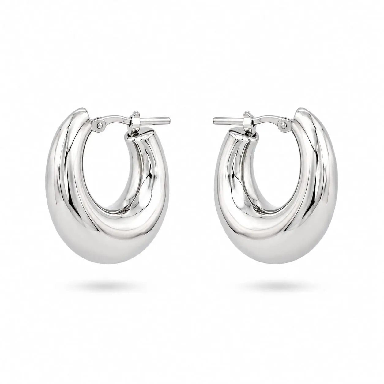 Samvelli 925 sterling silver chunky hoop earrings pair
