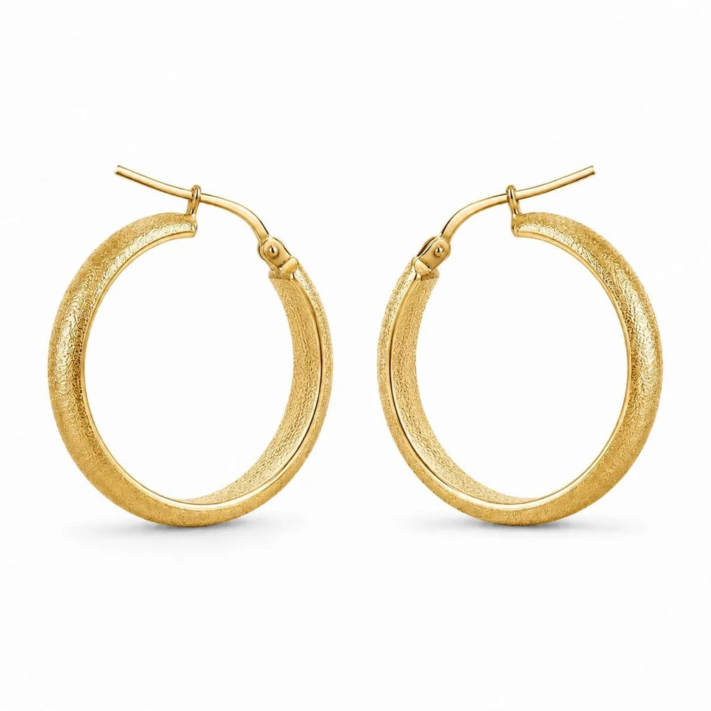 925 sterling Silver Textured Gold Plated Hoop Earrings