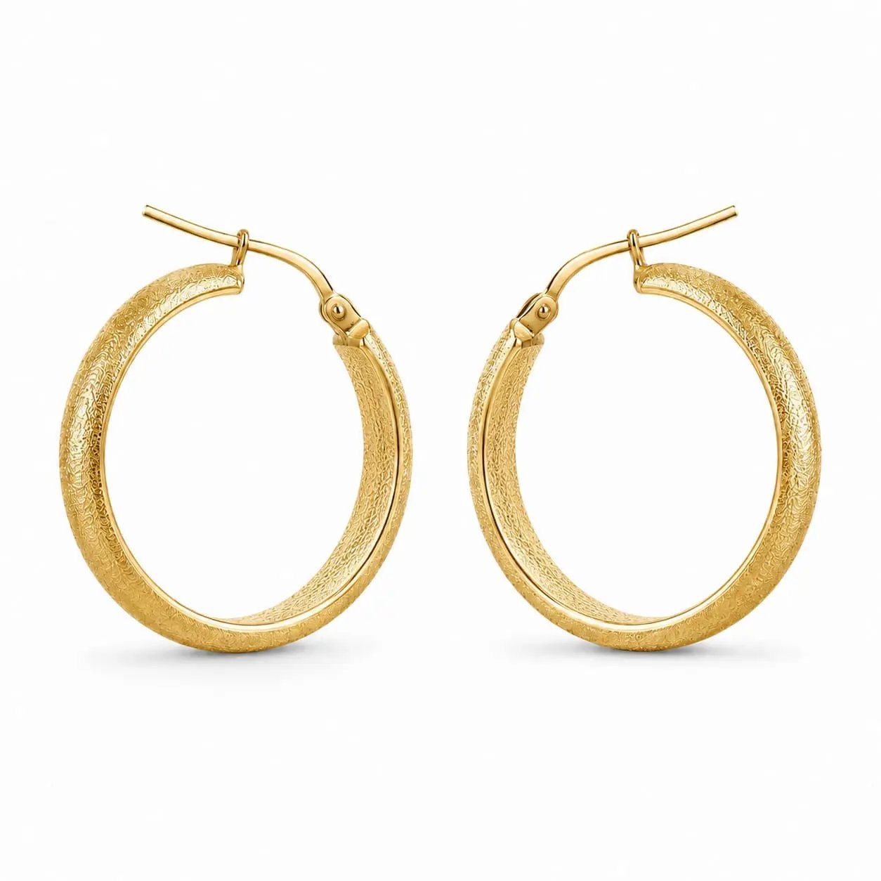 925 sterling Silver Textured Gold Plated Hoop Earrings