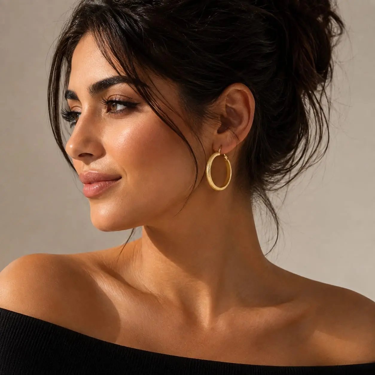 925 sterling Silver Textured Gold Plated Hoop Earrings