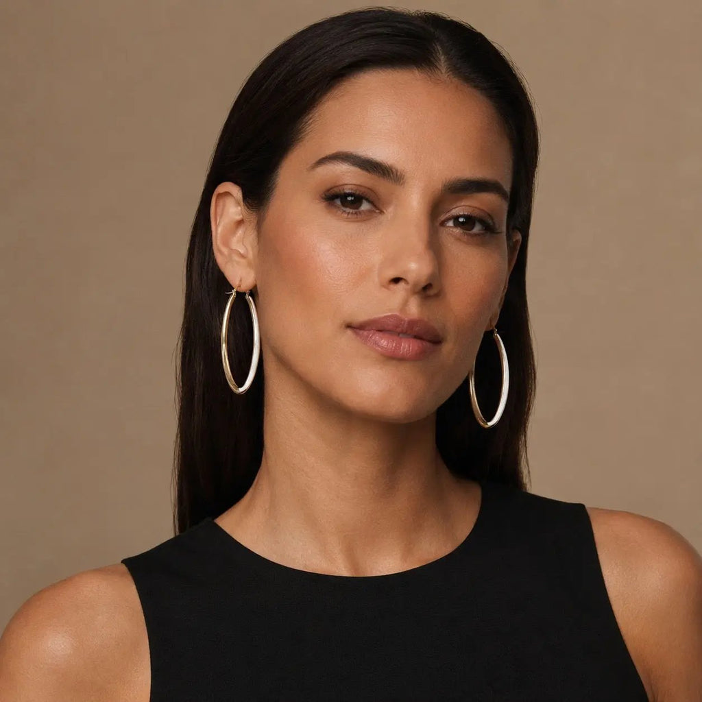 925 sterling Silver Gold  Plated Oval Hoop Earrings with White Inlay