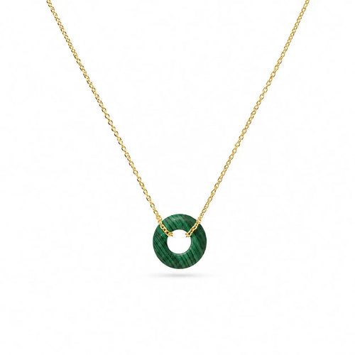 SAMVELLI gold-plated 925 silver Donut Necklace – Malachite green product view