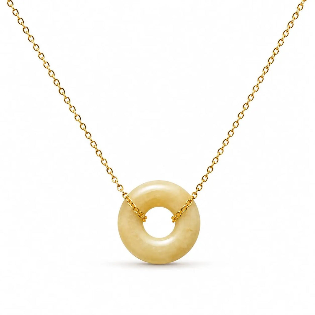 SAMVELLI gold-plated 925 silver Donut Necklace – Jade product view