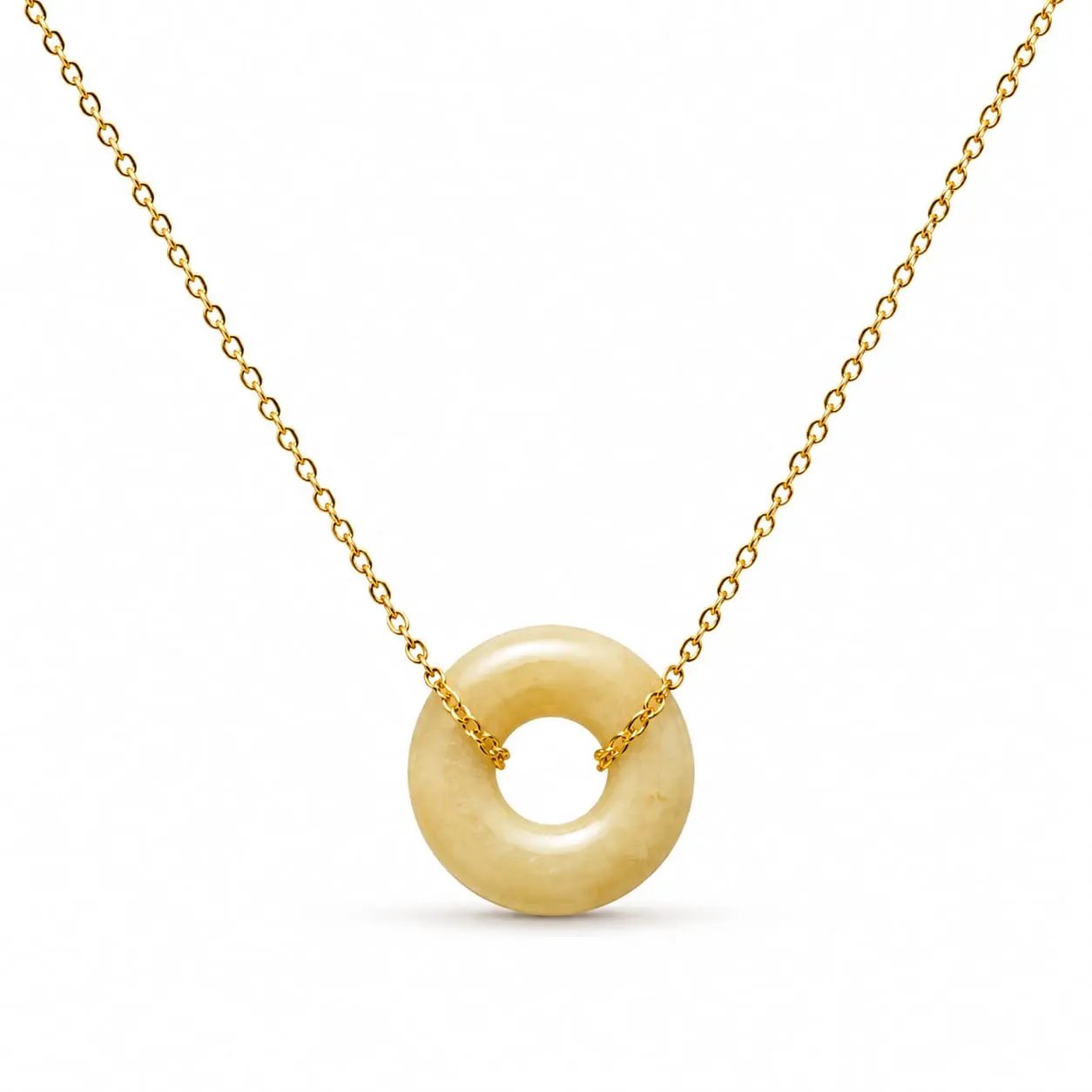 SAMVELLI gold-plated 925 silver Donut Necklace – Jade product view