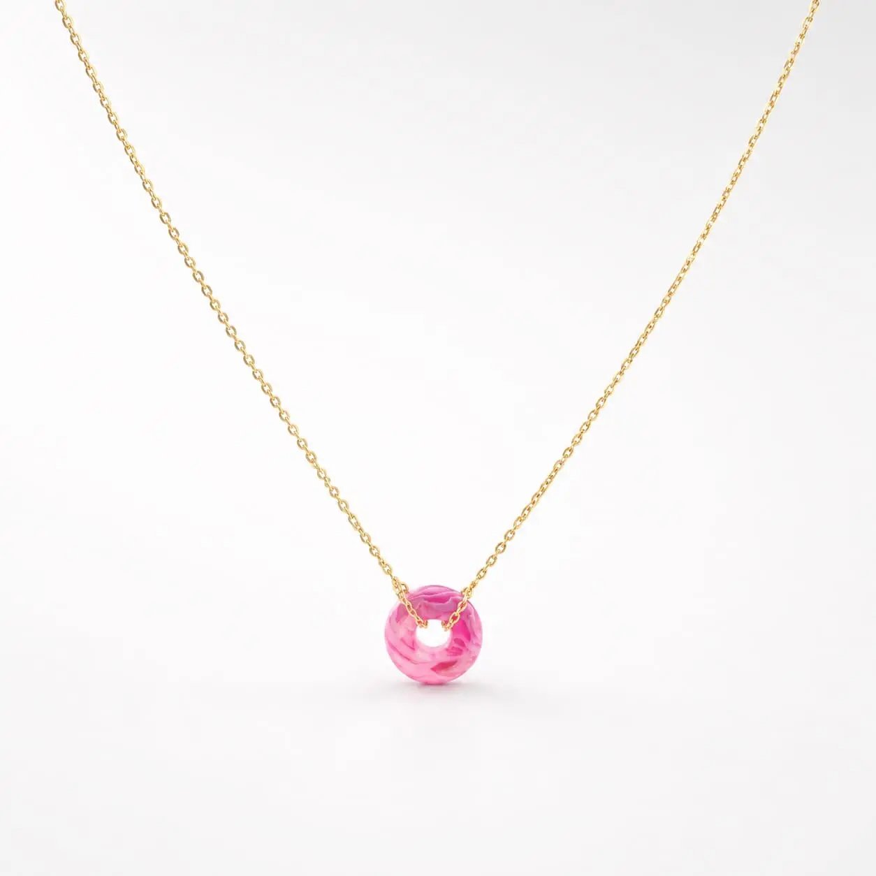 SAMVELLI gold-plated 925 silver Donut Necklace – Agate purple product view
