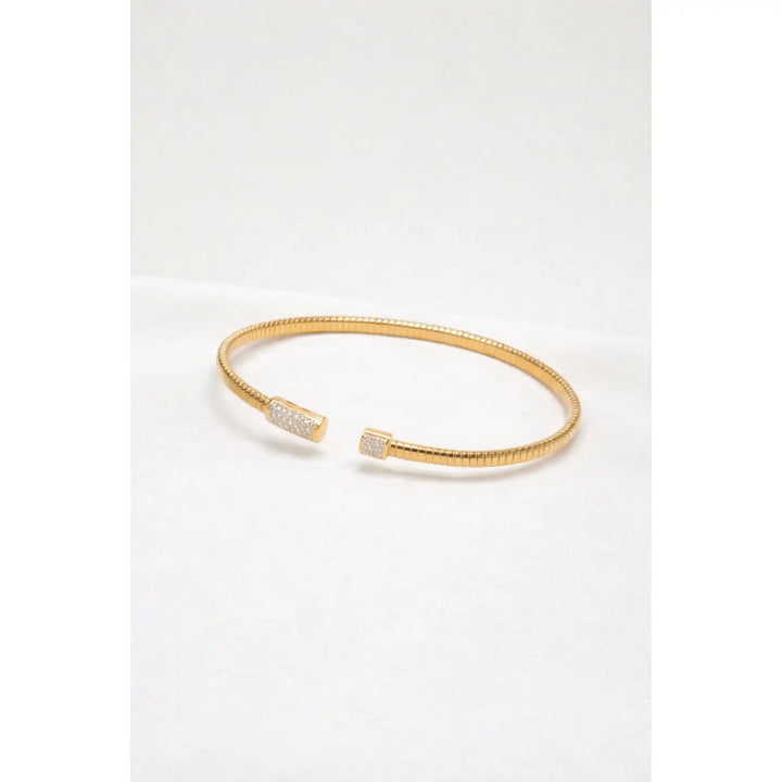 925 Sterling Silver Gold Plated Nail Bangle