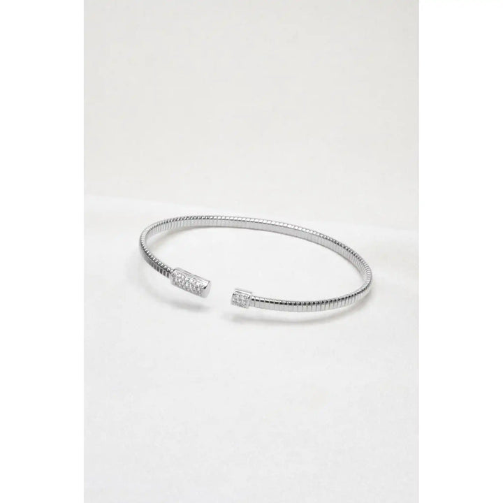 925 Sterling Silver Open Nail Bangle Bracelet