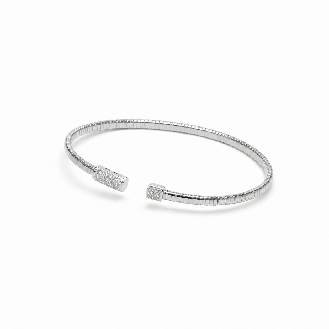 925 Sterling Silver Open Nail Bangle Bracelet