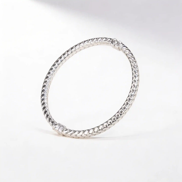 925 Sterling Silver Textured Bangle Bracelet