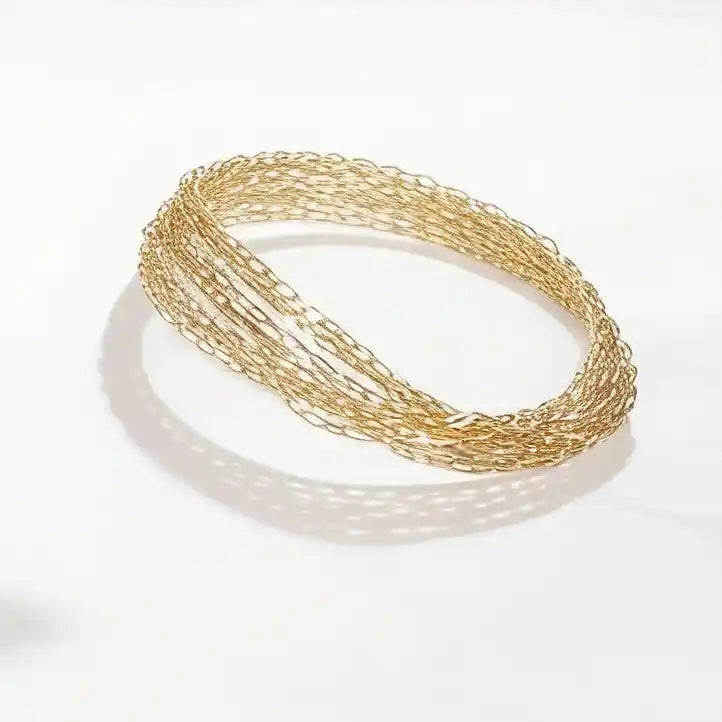 925 Sterling Silver Gold Layered Chain Bracelet