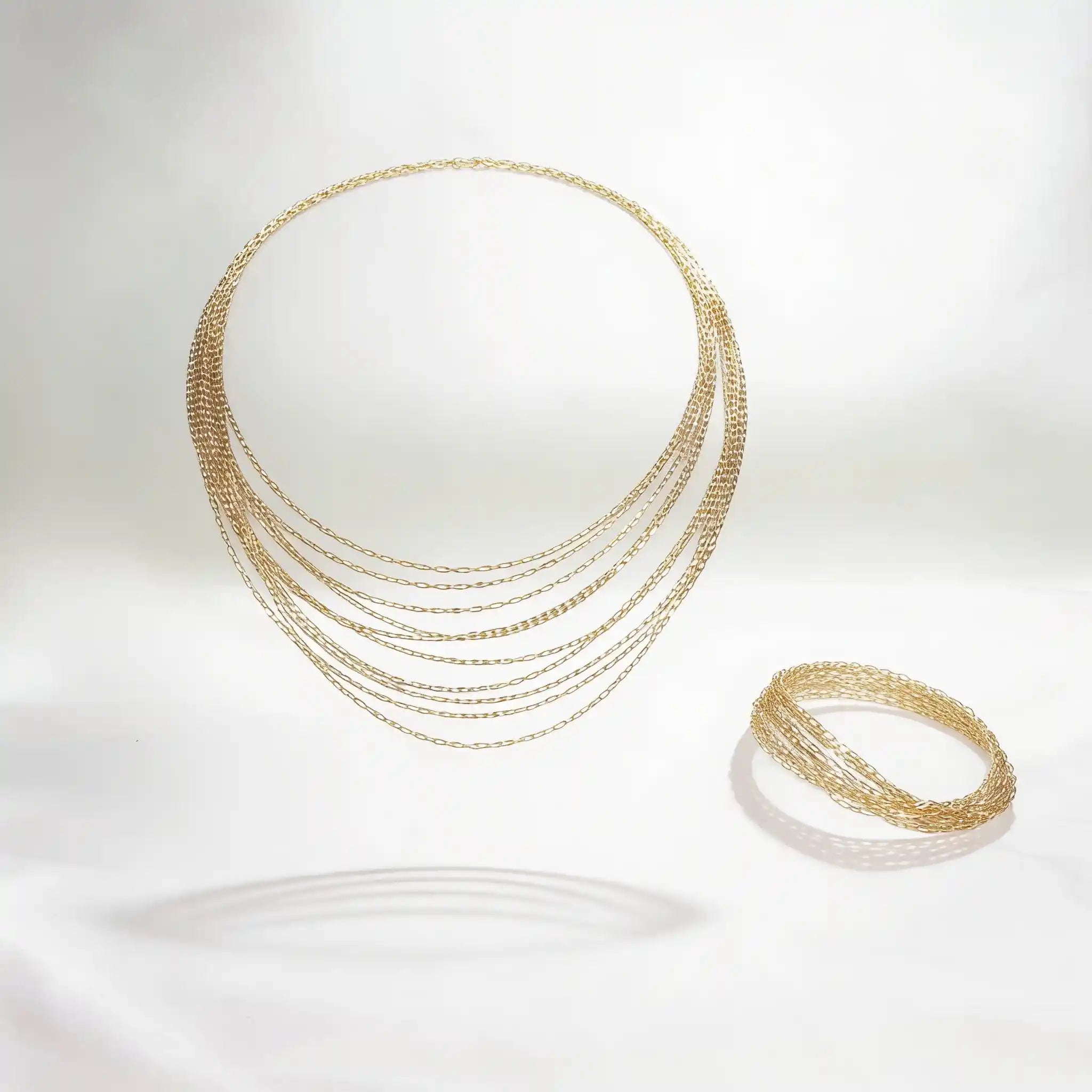 925 Sterling Silver Gold Layered Chain Bracelet