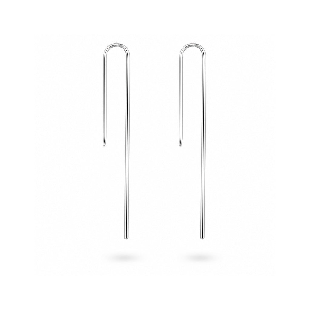 925 Sterling  Silver Minimalist Linear Bar Drop Earrings