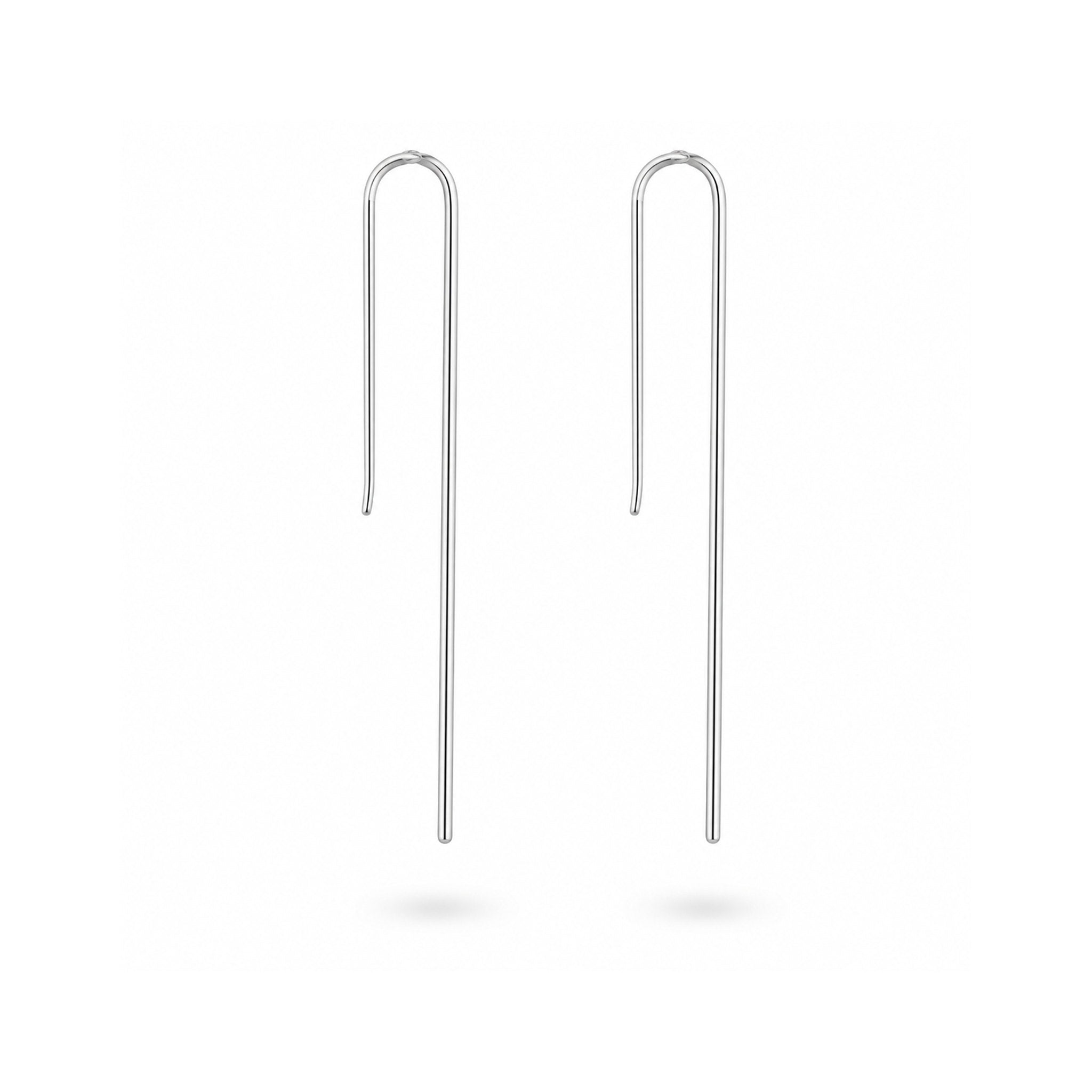 925 Sterling  Silver Minimalist Linear Bar Drop Earrings