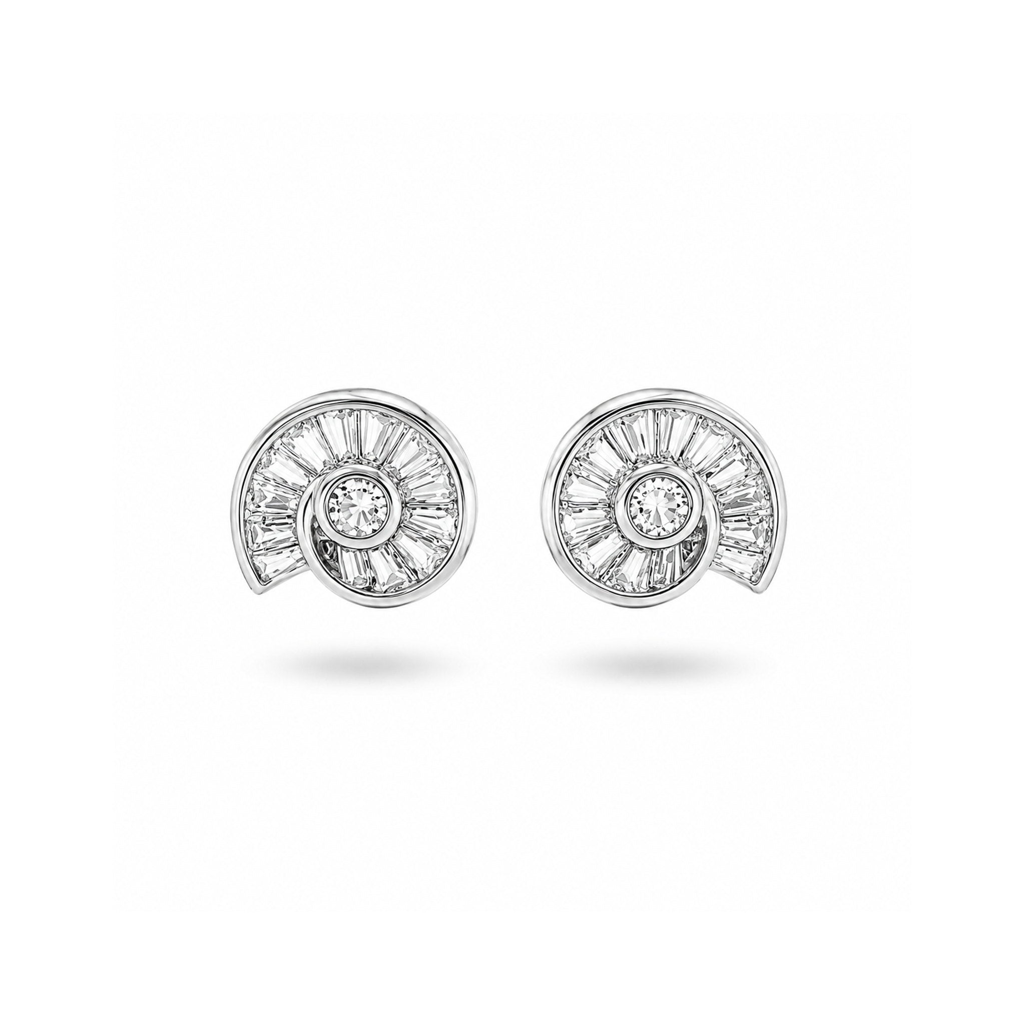925  Sterling Silver Zircon Spiral Stud Earrings