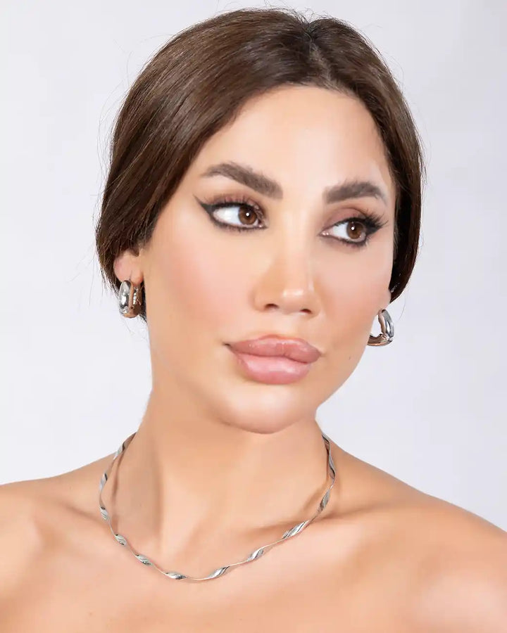 925 Sterling Silver Sculpted Hoop Earrings