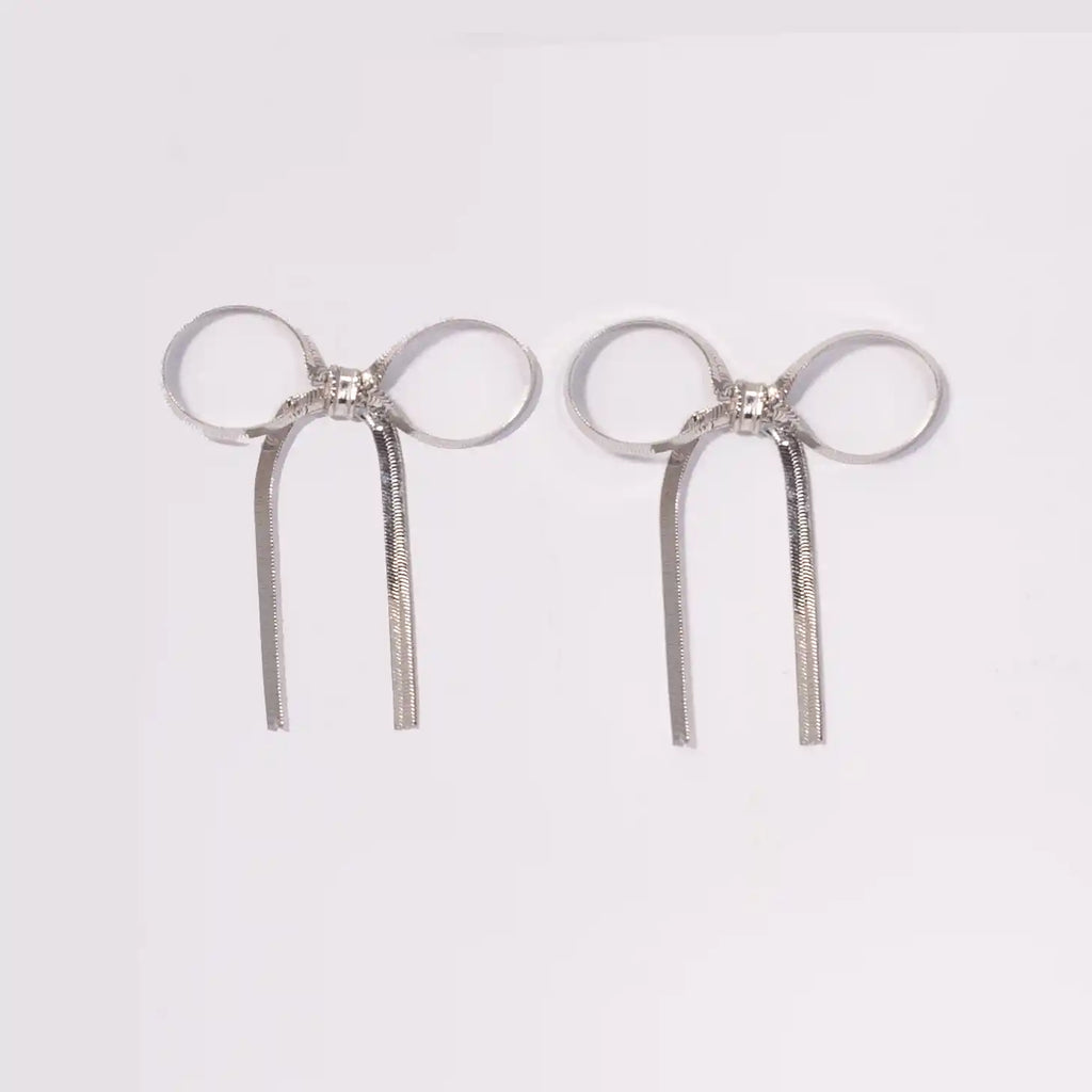 925 Sterling Silver Ribbon Tassel Earrings