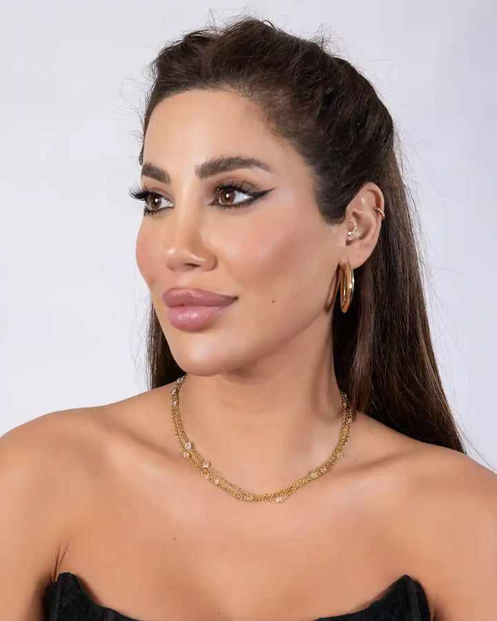 925 Sterling Silver Gold Sculpted Hoop Earrings