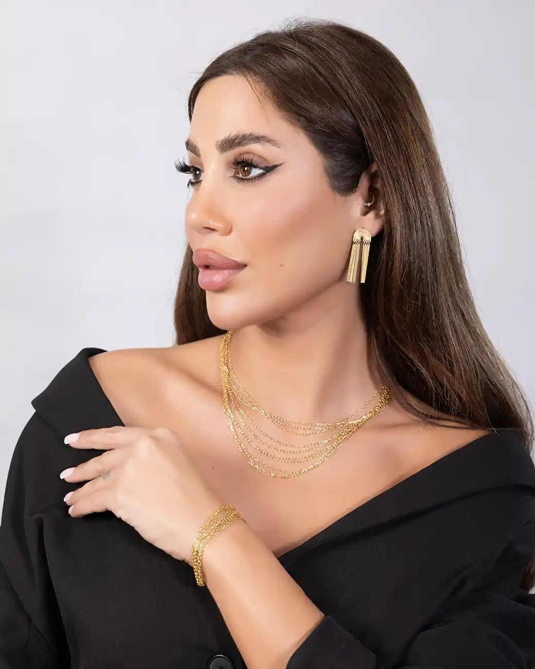 925 Sterling Silver Gold Tassel Earrings