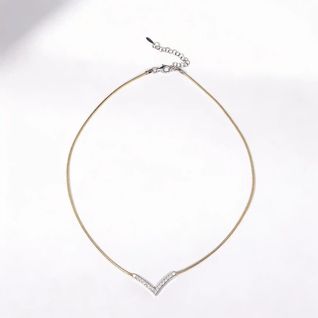 925 Sterling Silver V-Shaped Necklace