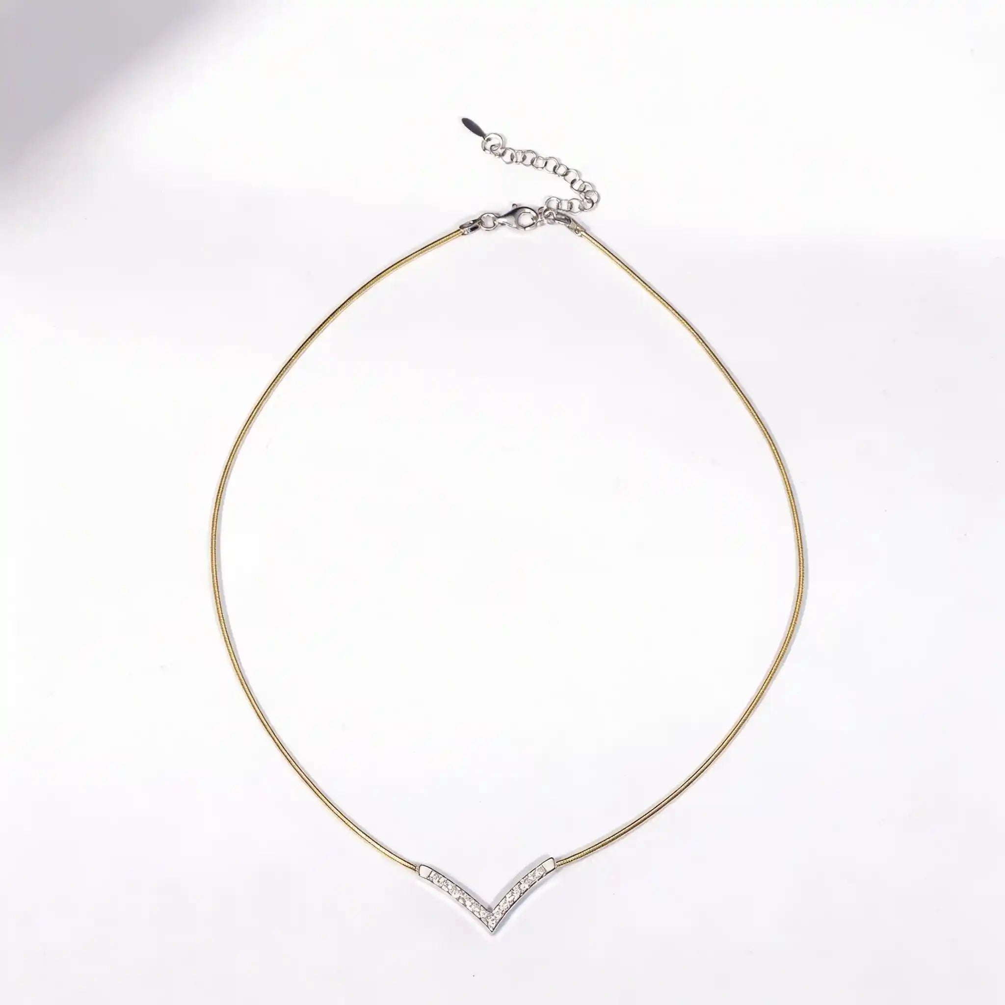 925 Sterling Silver V-Shaped Necklace