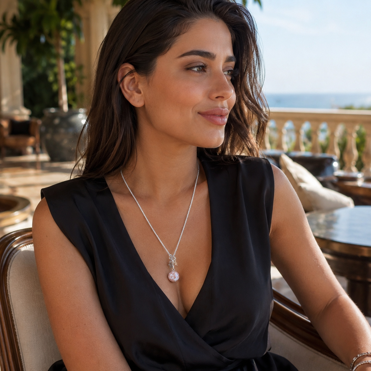 925 Sterling Silver Charm Pendant Necklace