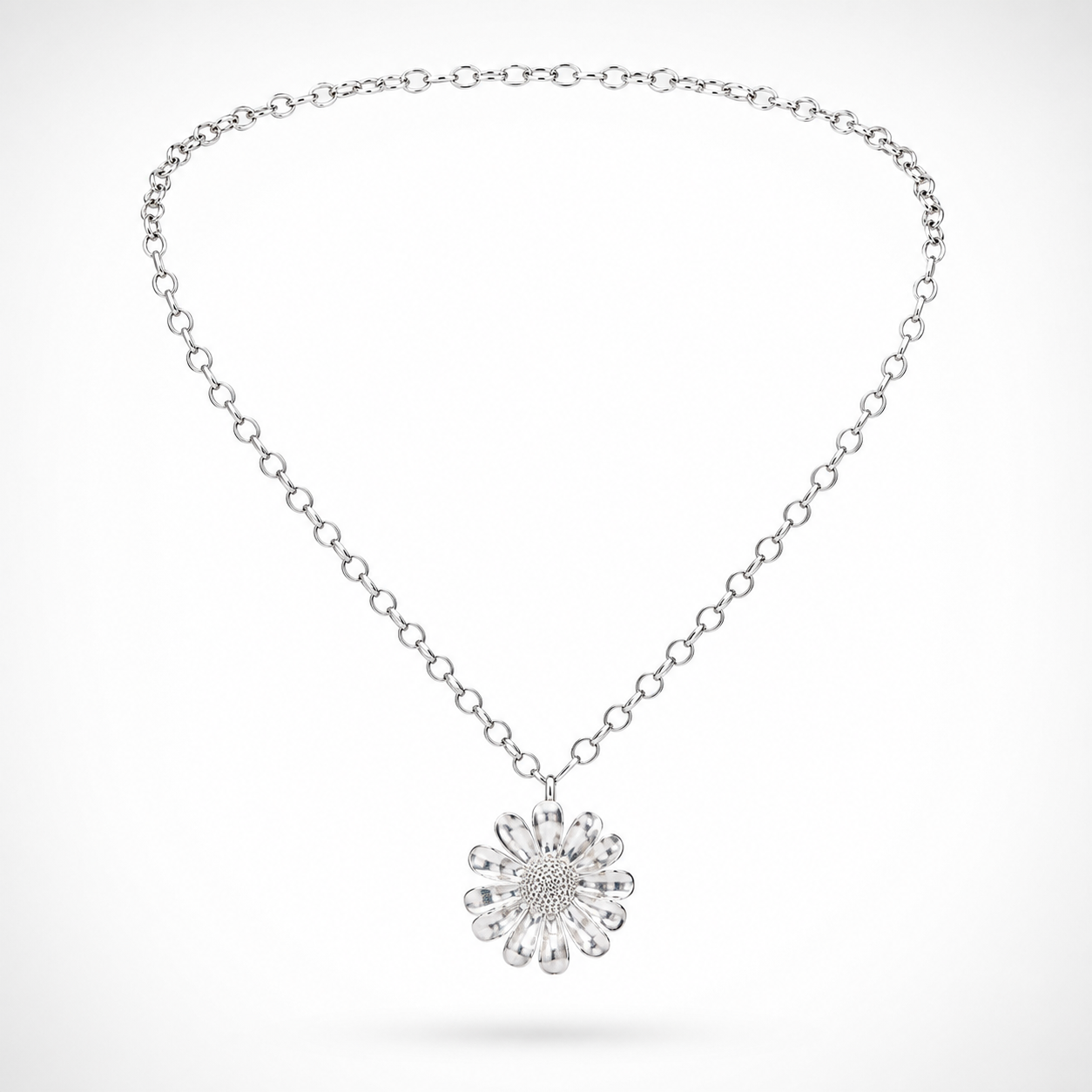 925 Sterling Silver Daisy Charm Necklace