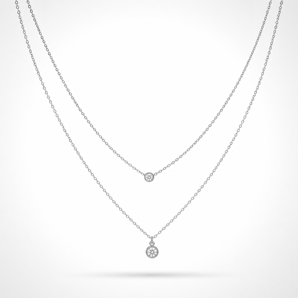 925 Sterling Silver Layered Necklace