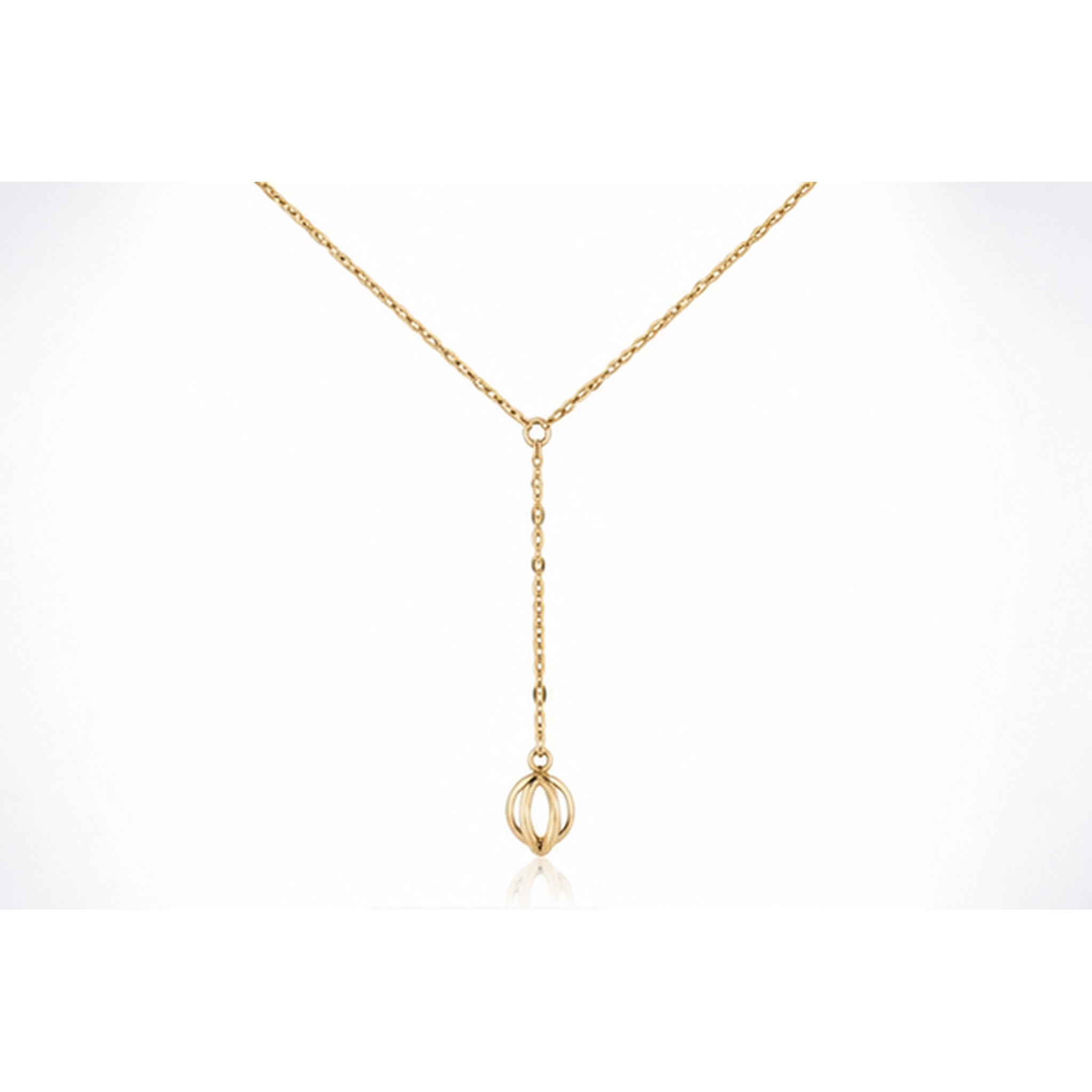 925 Sterling Silver Delicate Gold Plated Lariat Chain Necklace