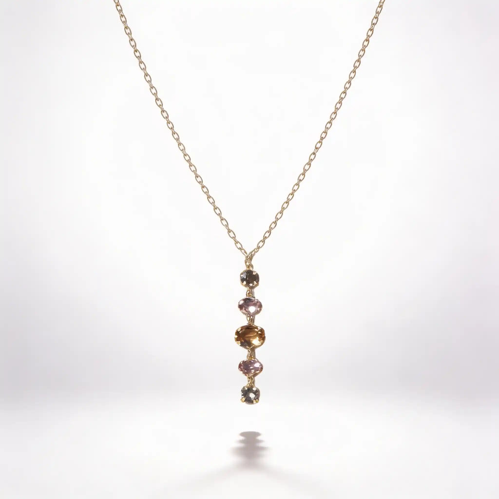 925 Sterling Silver Drop Gemstone Necklace