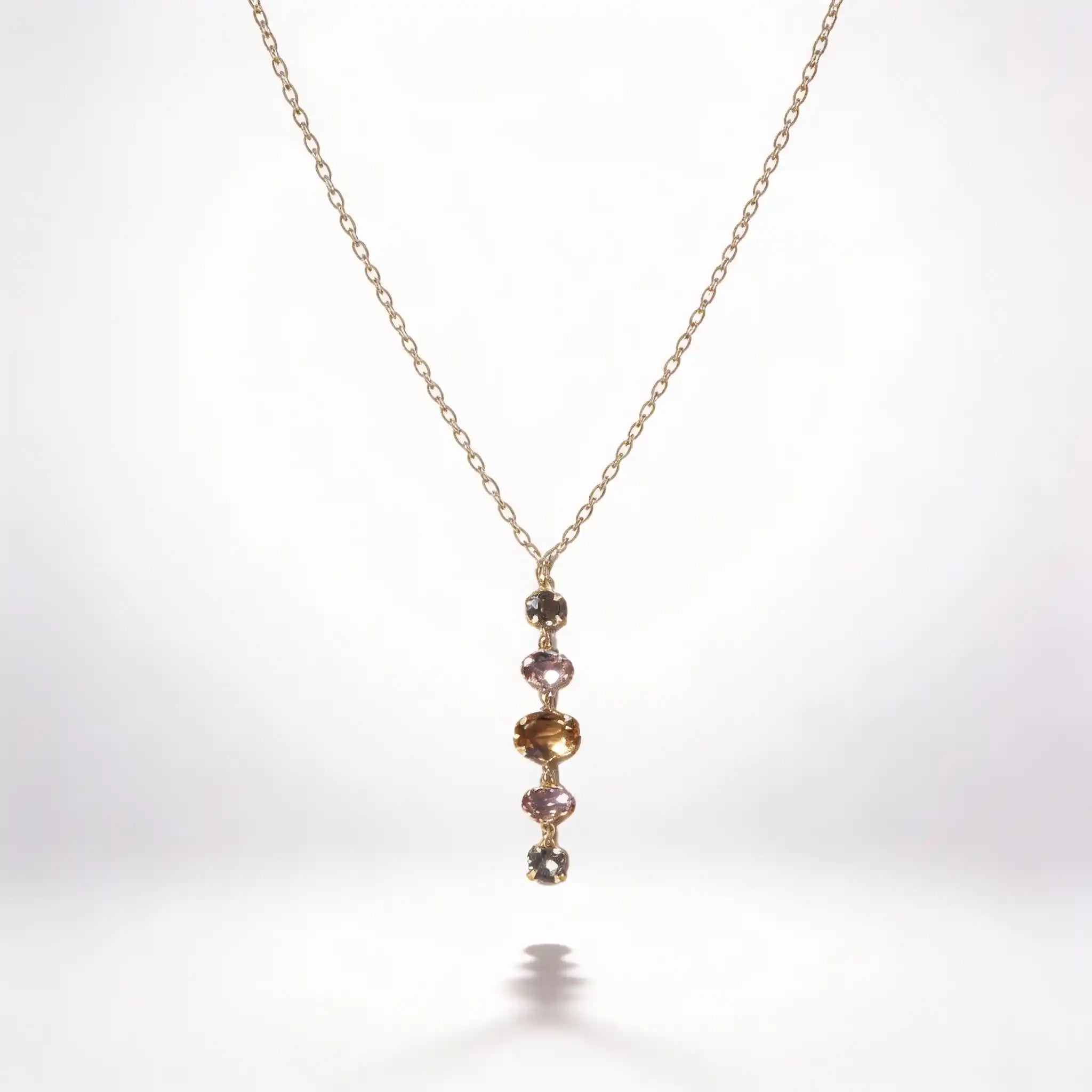 925 Sterling Silver Drop Gemstone Necklace