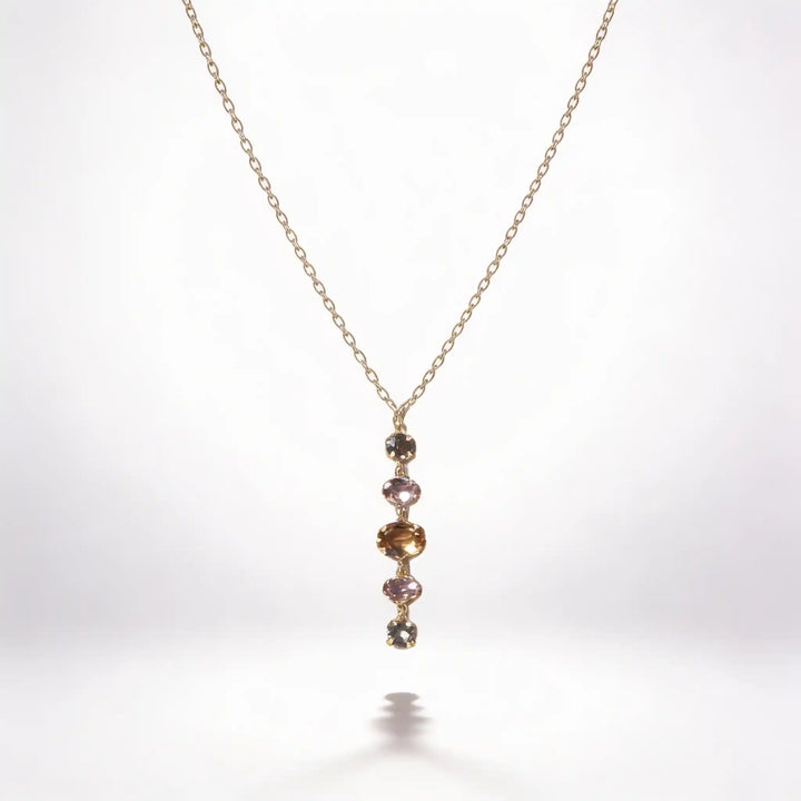 925 Sterling Silver Drop Gemstone Necklace