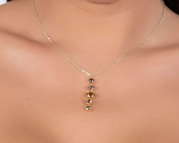 925 Sterling Silver Drop Gemstone Necklace