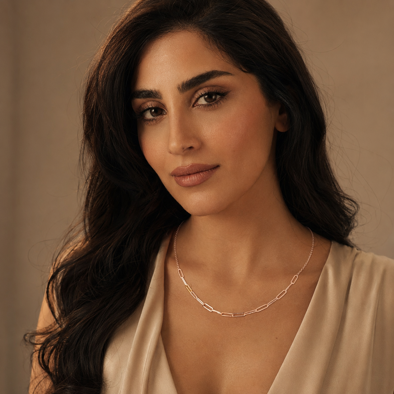 925 Sterling Silver Rose Gold Paperclip Link Chain Necklace