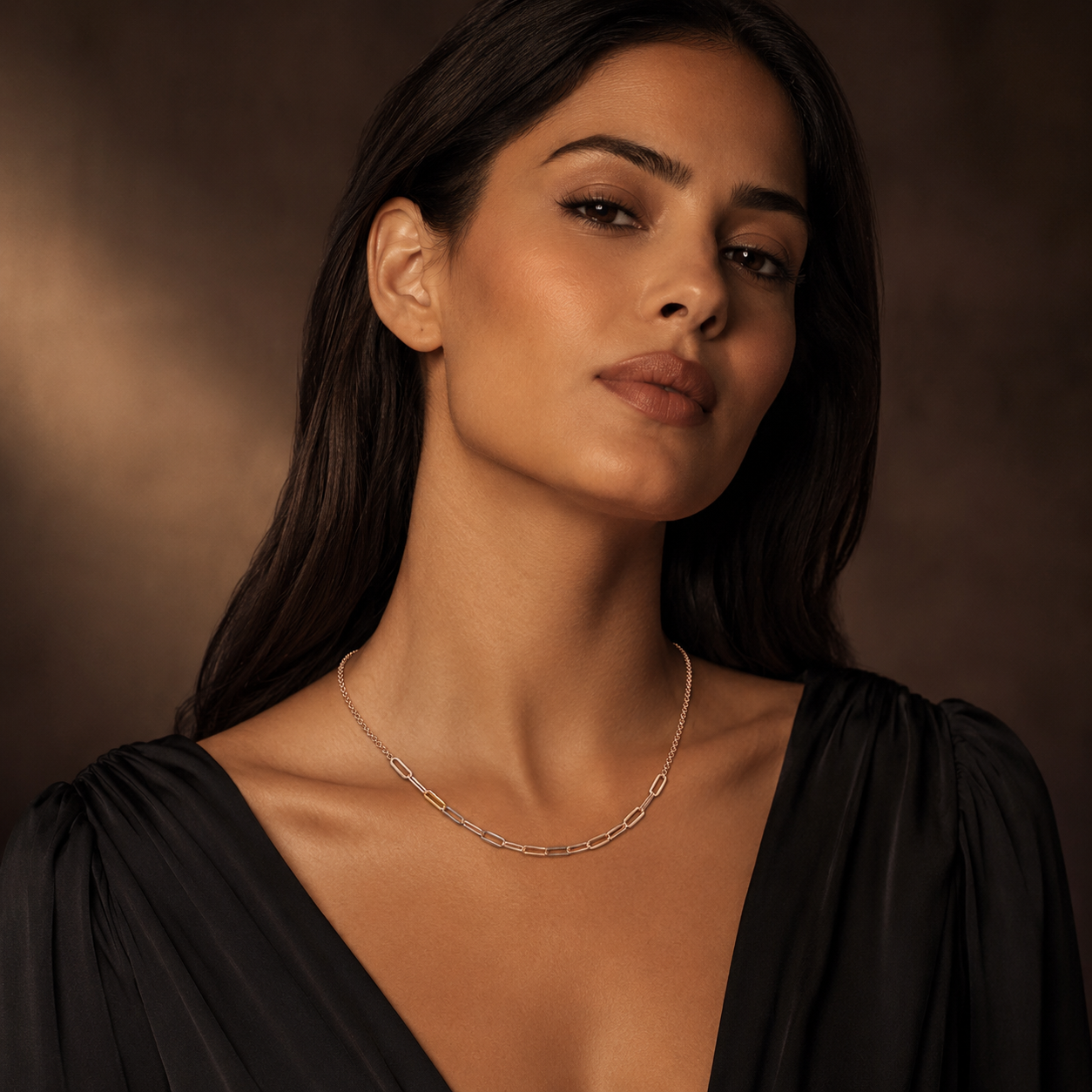 925 Sterling Silver Rose Gold Paperclip Link Chain Necklace