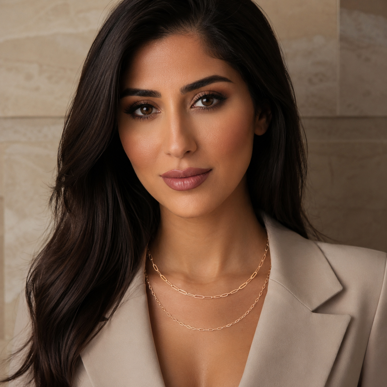 925 Sterling silver Rose Gold Plated Layered Paperclip and Cable Chain Necklace