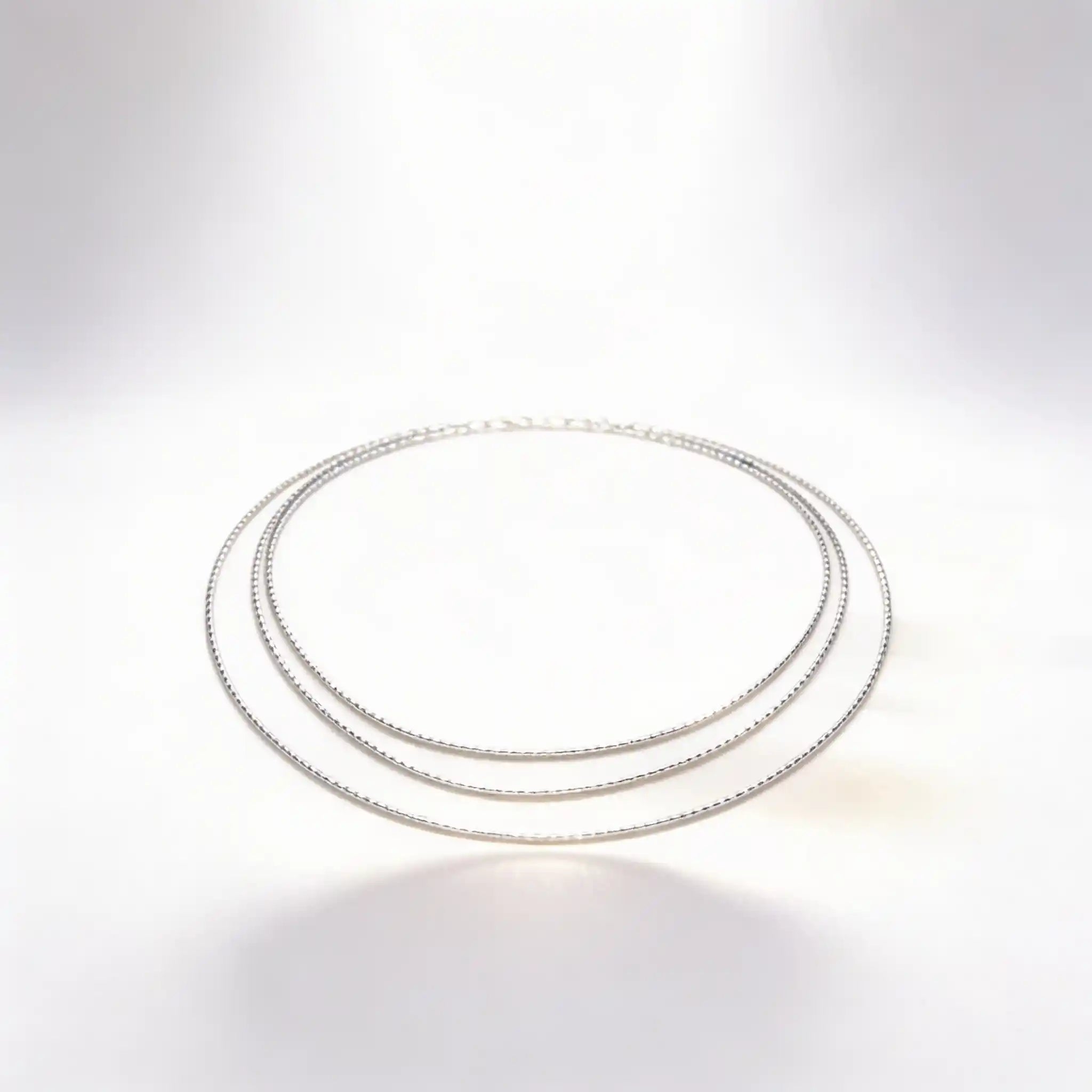 925 Sterling Silver Triple Layer Necklace