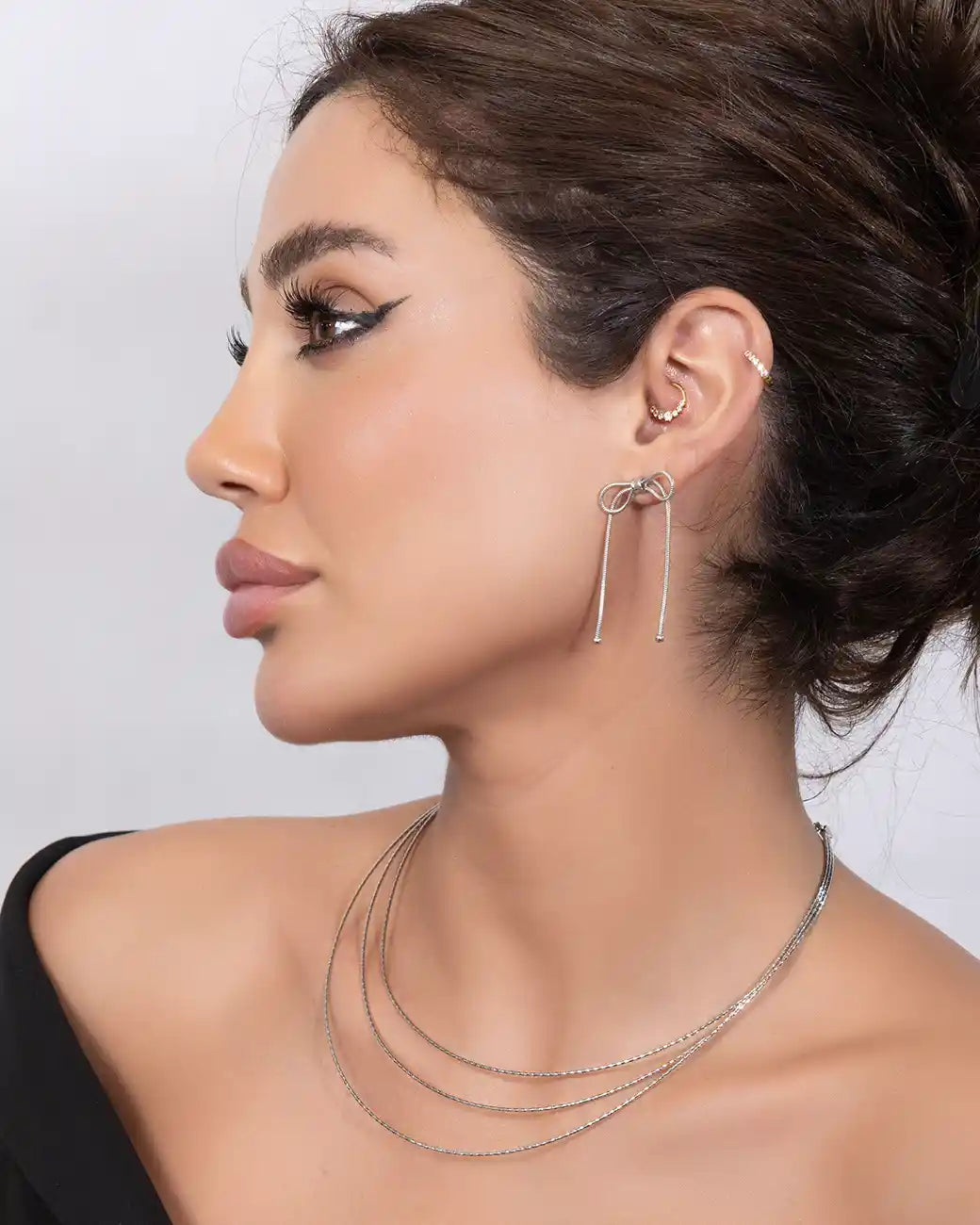 925 Sterling Silver Triple Layer Necklace