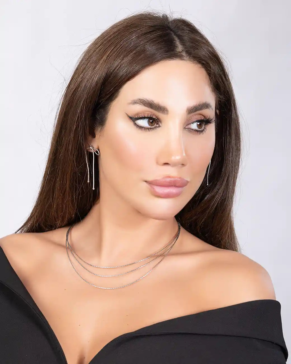 925 Sterling Silver Triple Layer Necklace