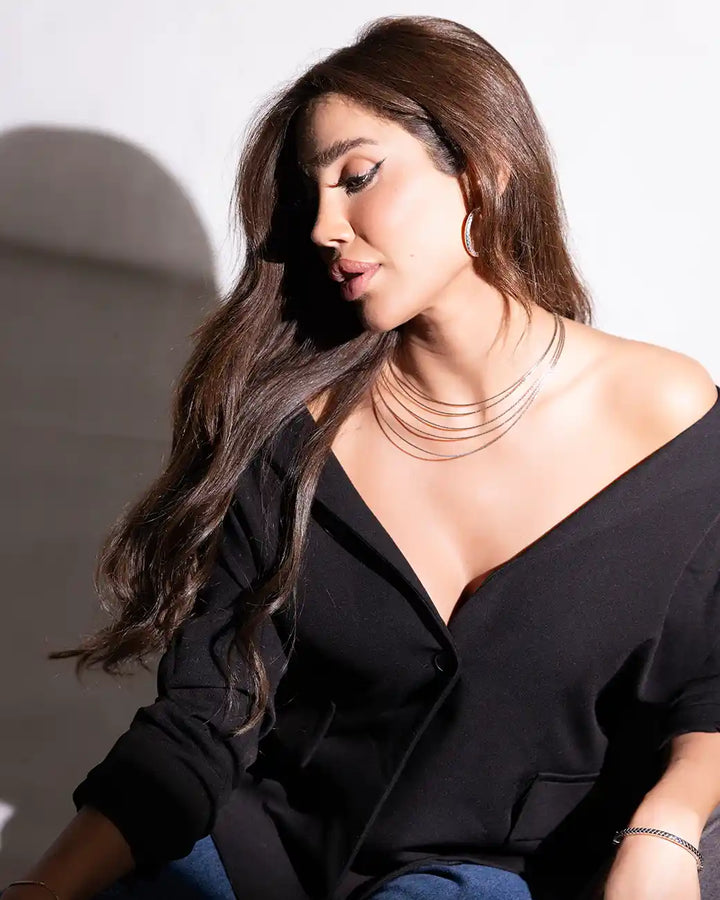 925 Sterling Silver Multi-Layer Chain Necklace