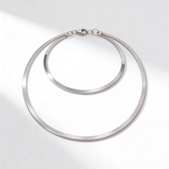 925 Sterling Silver Double Layer Necklace