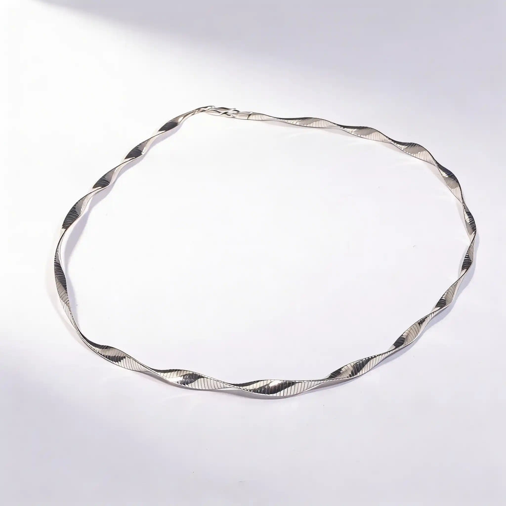 925 Sterling Silver Twisted Chain Necklace