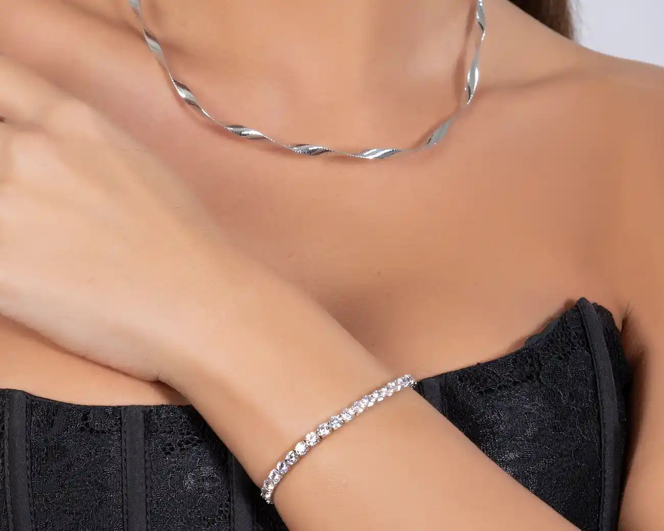925 Sterling Silver Twisted Chain Necklace
