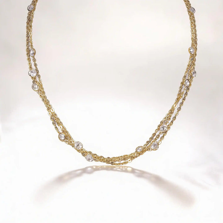 925 Sterling Silver Gold Layered Chain Necklace